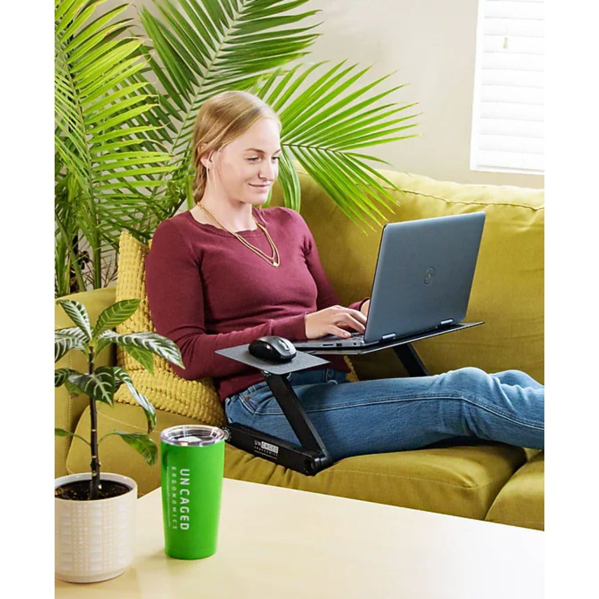 WorkEZ Best XL Adjustable Laptop Stand & Lap Desk For Bed Couch Desk - Black