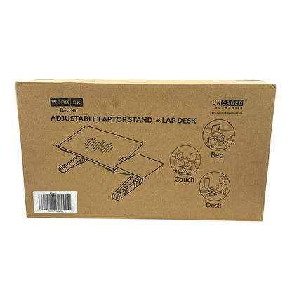 WorkEZ Best XL Adjustable Laptop Stand & Lap Desk For Bed Couch Desk - Black