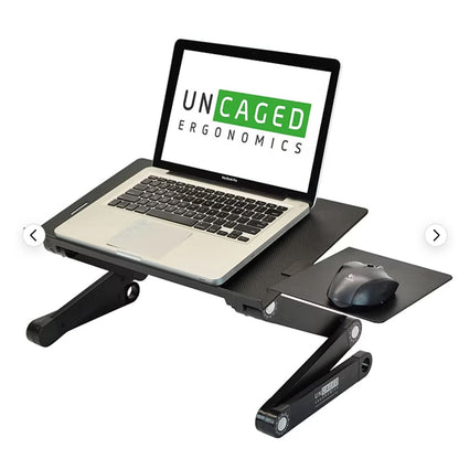 WorkEZ Best XL Adjustable Laptop Stand & Lap Desk For Bed Couch Desk - Black
