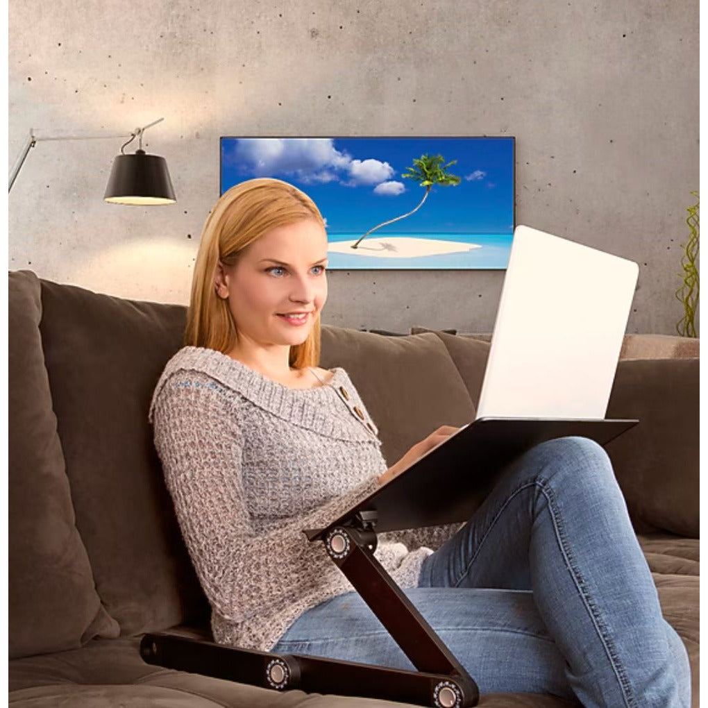 WorkEZ Best XL Adjustable Laptop Stand & Lap Desk For Bed Couch Desk - Black