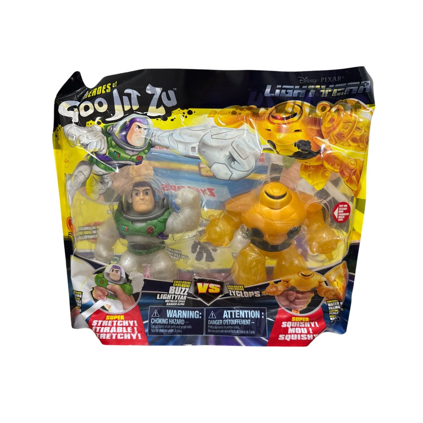 Disney Pixar Lightyear Goo Jit Zu Buzz Lightyear Vs Zyclops Action Figures Stretchy & Squishy Fun