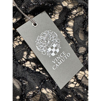 Vince Camuto Women's Off-The-Shoulder Black Lace Sheath Dress Size 8 Lined Elegant Evening Wear