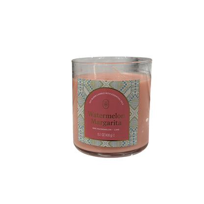 Watermelon Margarita Scented Soy Blend Candle 15.1 Oz Glass Jar