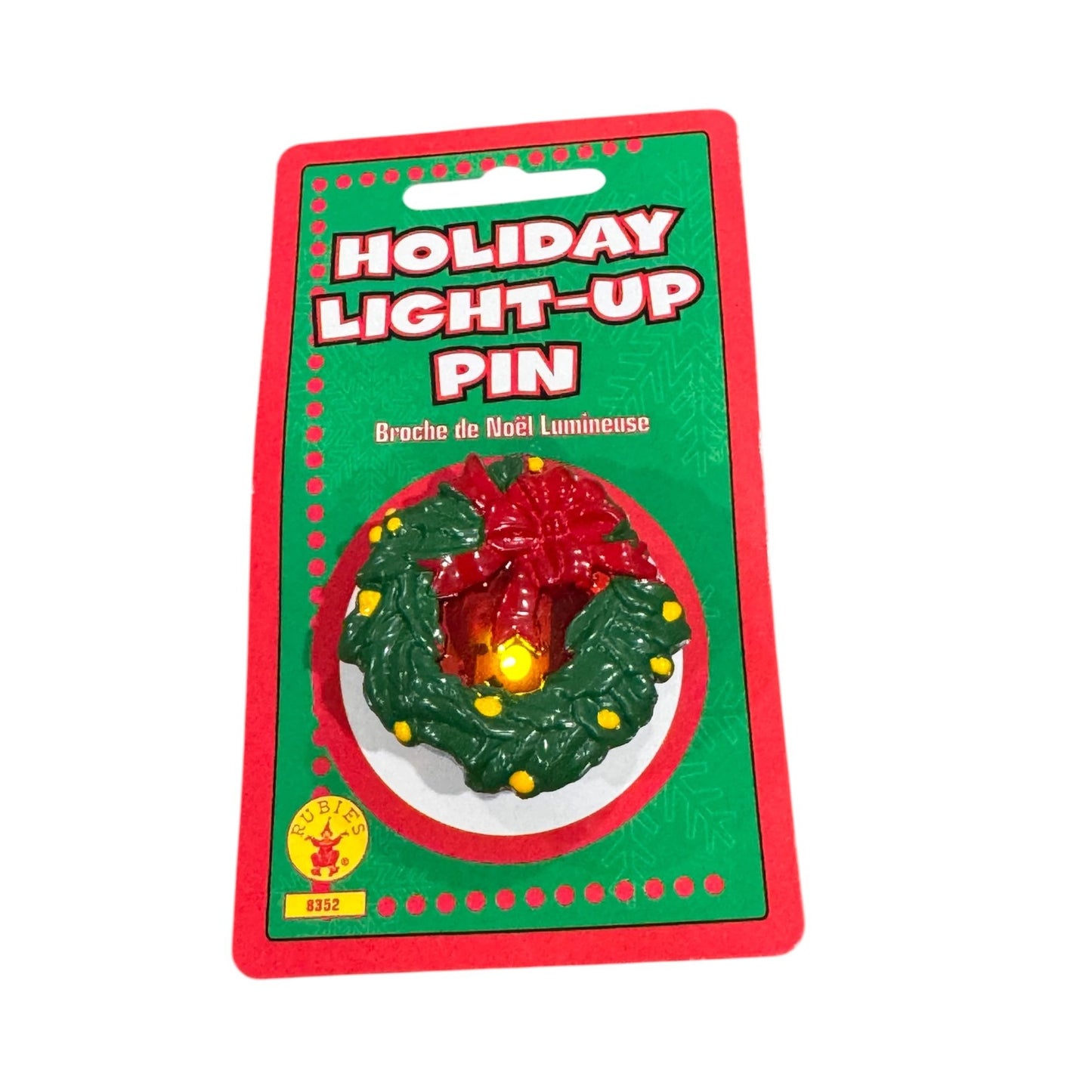 Holiday Light-Up Pin Set Of 2 Snowman & Wreath Design By Rubies Costume Co.