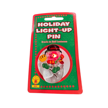 Holiday Light-Up Pin Set Of 2 Snowman & Wreath Design By Rubies Costume Co.