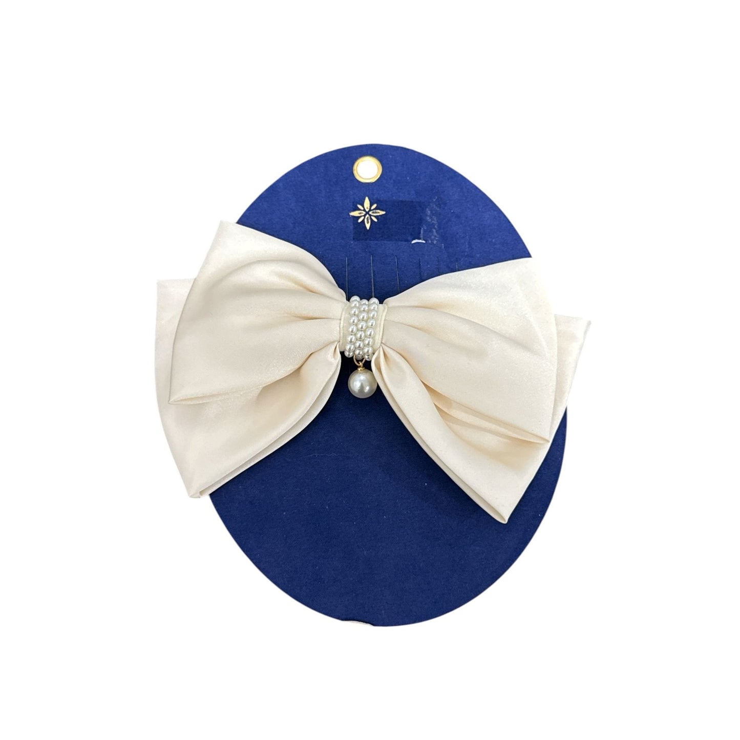 Set Of 3 Women's Hair Bows - Satin, Mesh & Cotton