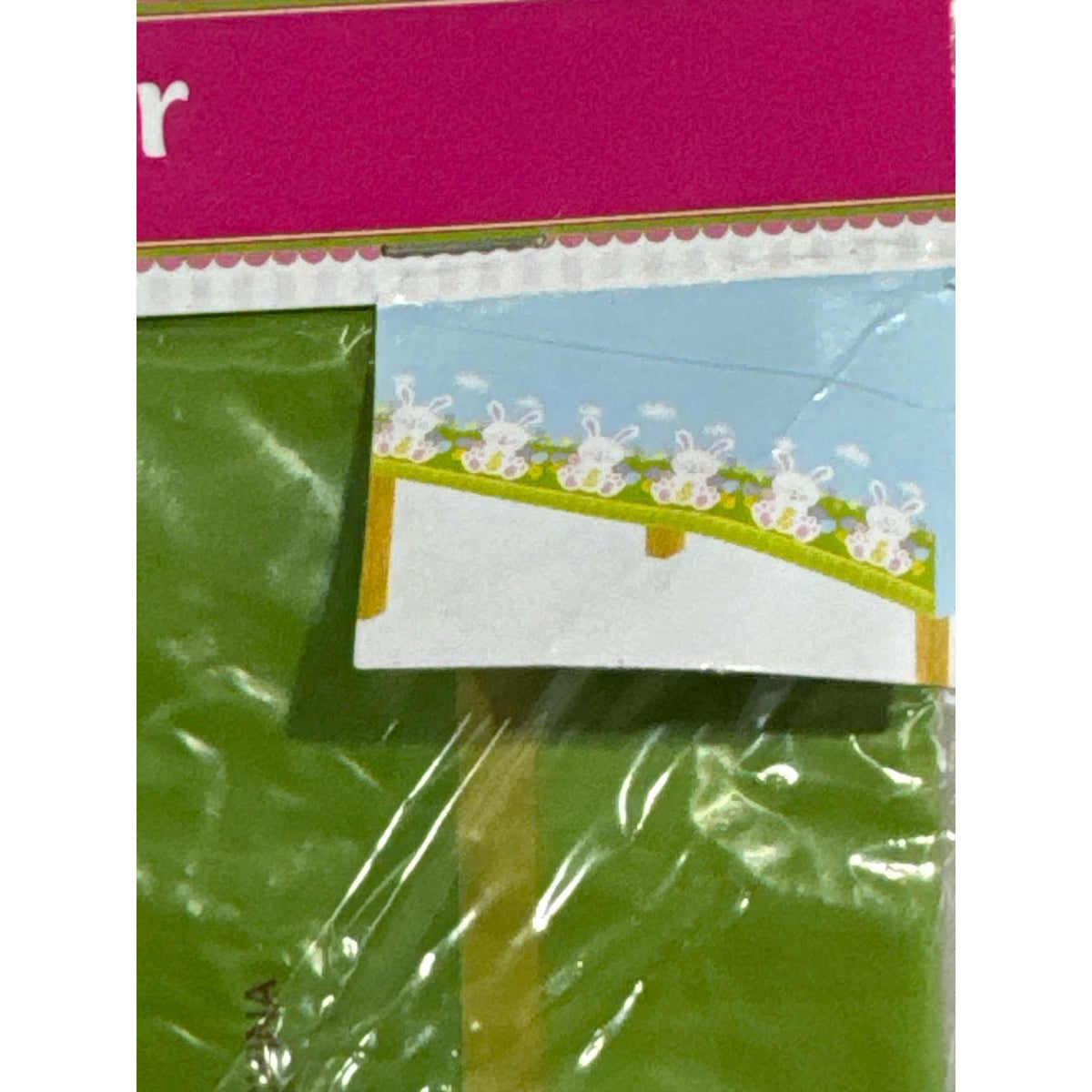 Easter Bunny Plastic Table Covers - Set Of 4 54" x 108" Green & Blue With Bunny Prints
