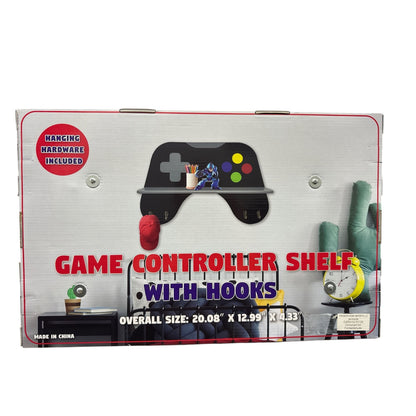 Game Controller Shelf With Hooks Wall Decor Hanging Hardware Included 20.08" x 12.99" x 4.33"