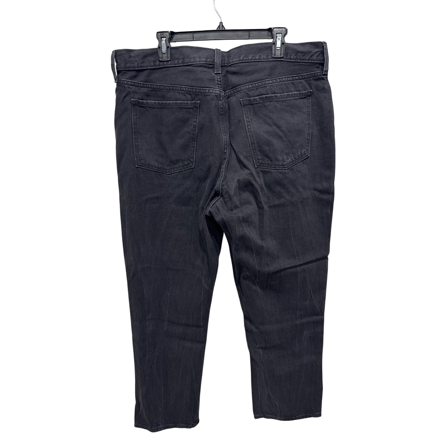 Old Navy High-Rise Slouchy Straight Black Jeans Distressed Size 16 Tall