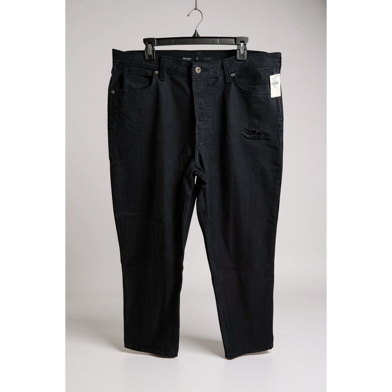 Old Navy High-Rise Slouchy Straight Black Jeans Distressed Size 16 Tall