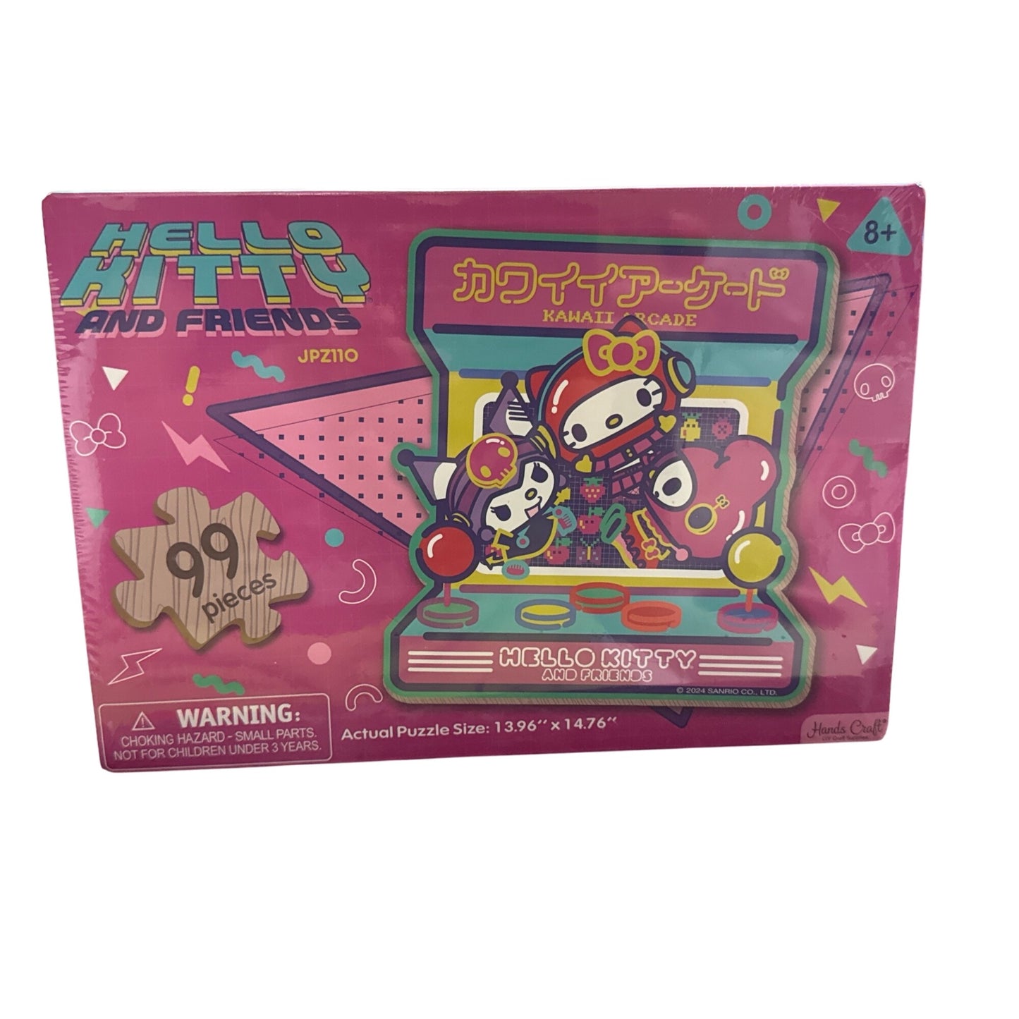 Hello Kitty & Friends 99-Piece Wooden Jigsaw Puzzle For Kids Age 8+ - Kawaii Arcade Design