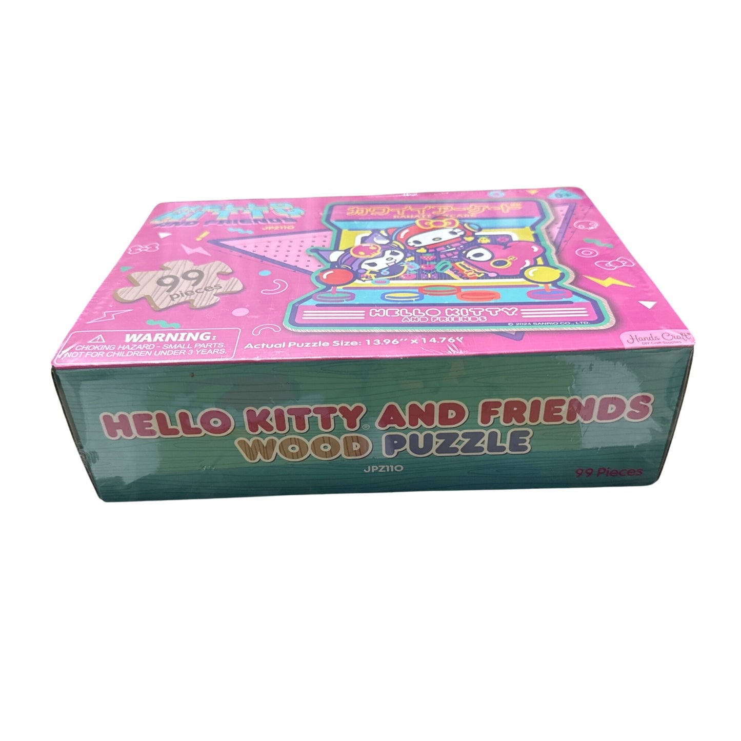 Hello Kitty & Friends 99-Piece Wooden Jigsaw Puzzle For Kids Age 8+ - Kawaii Arcade Design