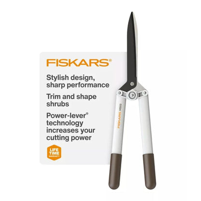 Fiskars Hedge Shears With Non-Stick Blade & Comfortable Grip H553 Lifetime Warranty