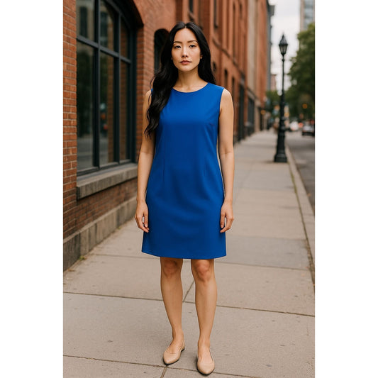 Donna Morgan Sleeveless Blue Shift Dress Size: 6 With Tags