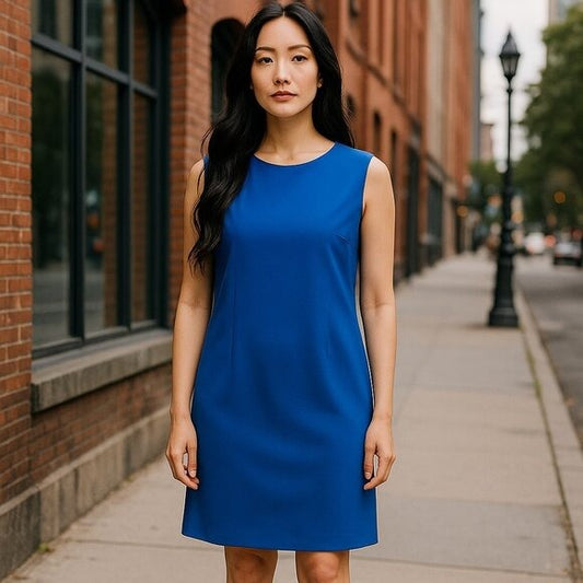 Donna Morgan Sleeveless Blue Shift Dress Size: 6 With Tags