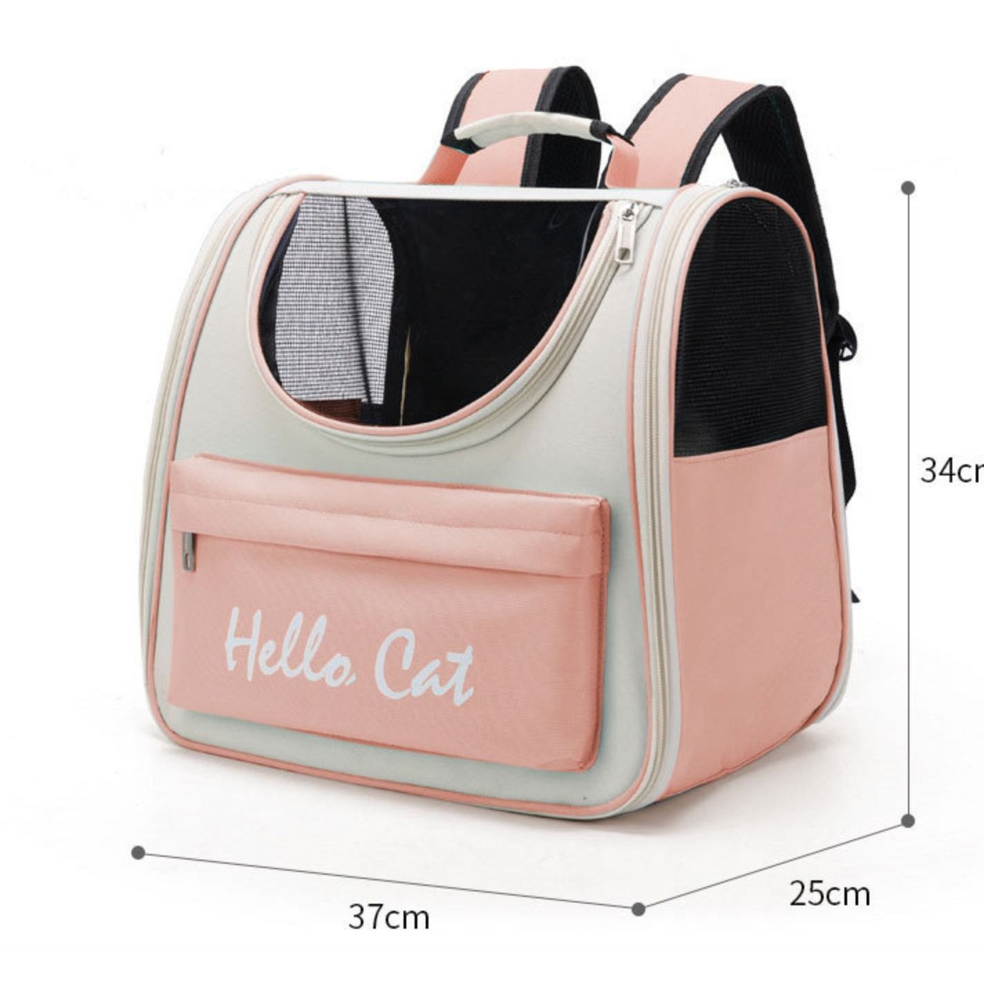Hello Cat Pet Carrier Pink Backpack With Window & Ventilation For Cats Or Small Pets