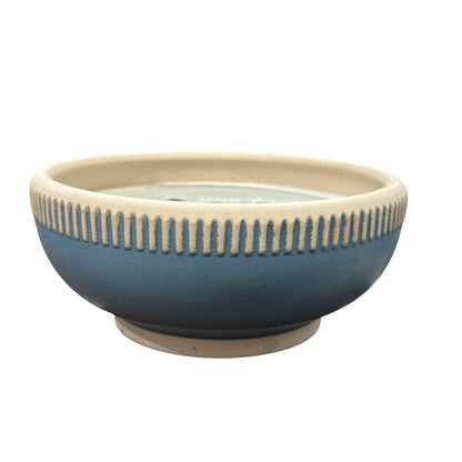 Hearth & Hand Sun & Citron Scented Candle 20 Oz Ceramic Bowl Blue & Beige