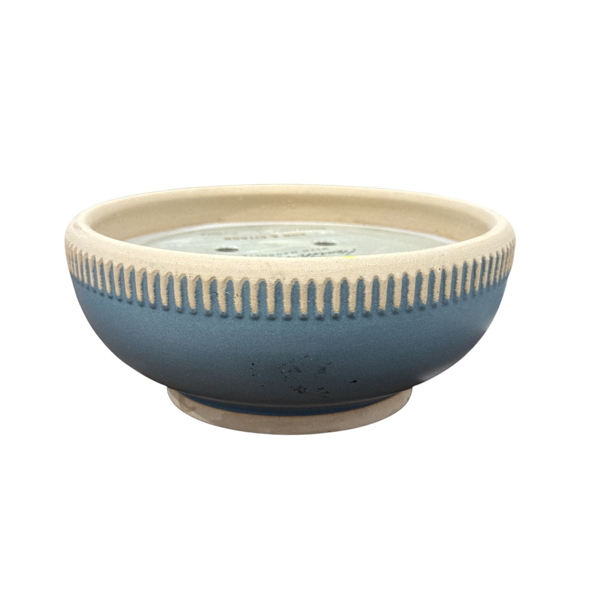 Hearth & Hand Sun & Citron Scented Candle 20 Oz Ceramic Bowl Blue & Beige