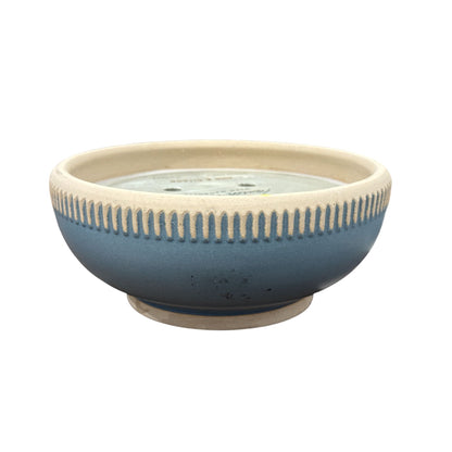 Hearth & Hand Sun & Citron Scented Candle 20 Oz Ceramic Bowl Blue & Beige