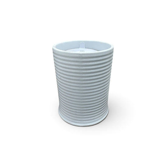 Rainwater Lily Scented Candle In Ribbed Blue Ceramic Holder - 14 Oz