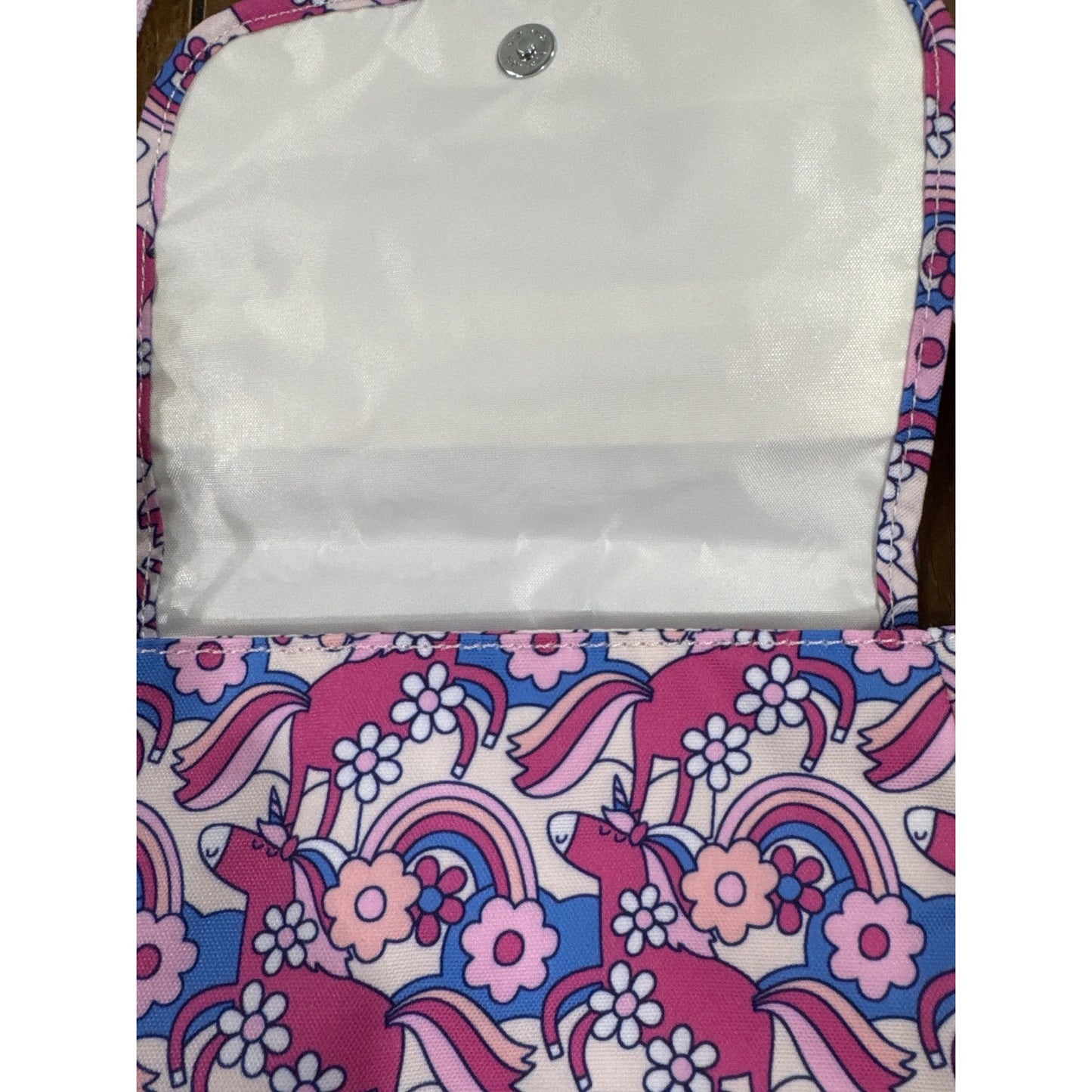 Kipling Mini Crossbody Bag Unicorn Floral Print Adjustable Strap Recycled Fabric With Keychain