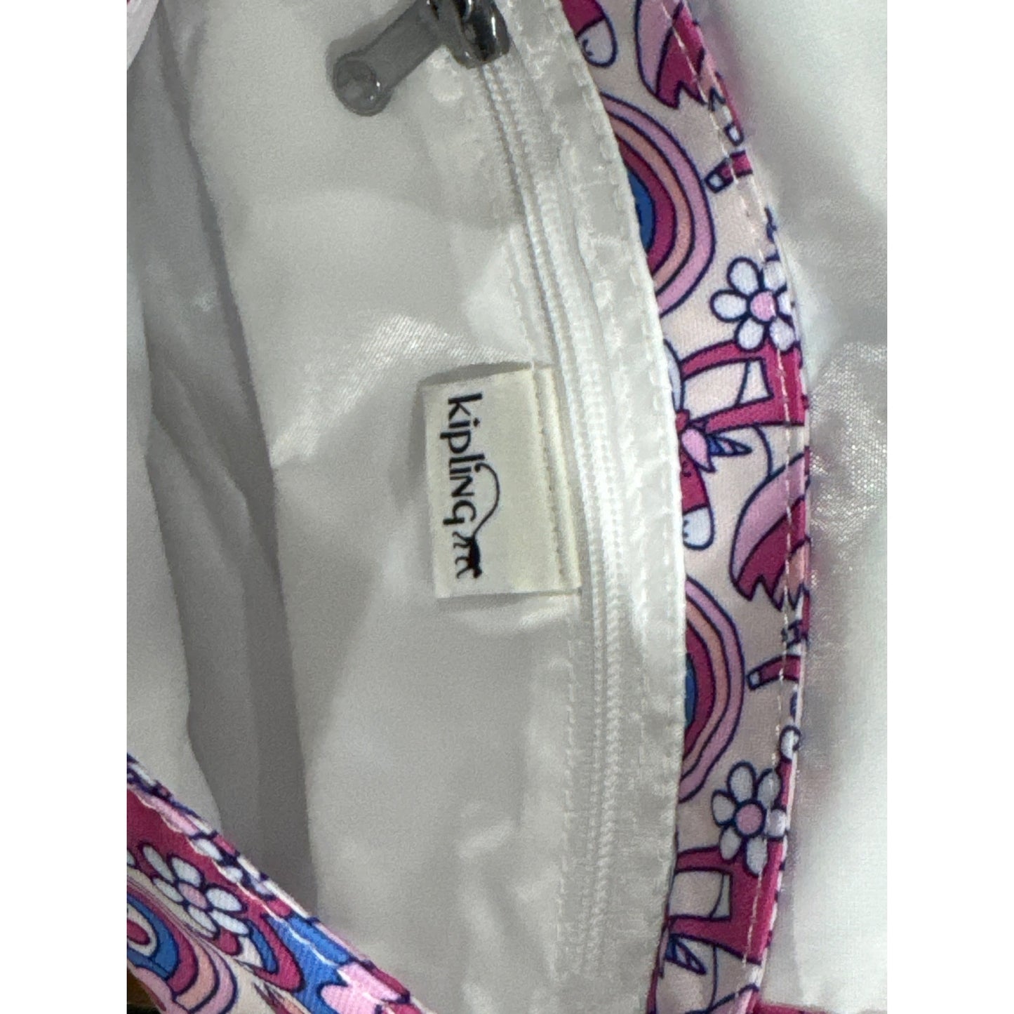 Kipling Mini Crossbody Bag Unicorn Floral Print Adjustable Strap Recycled Fabric With Keychain