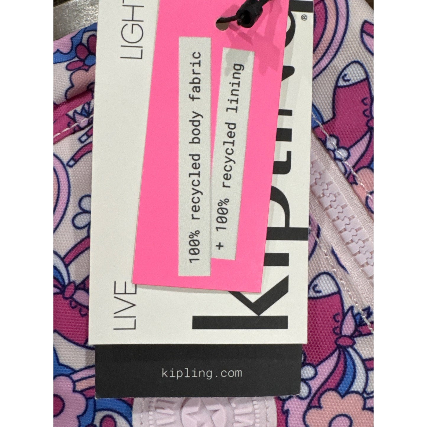 Kipling Mini Crossbody Bag Unicorn Floral Print Adjustable Strap Recycled Fabric With Keychain