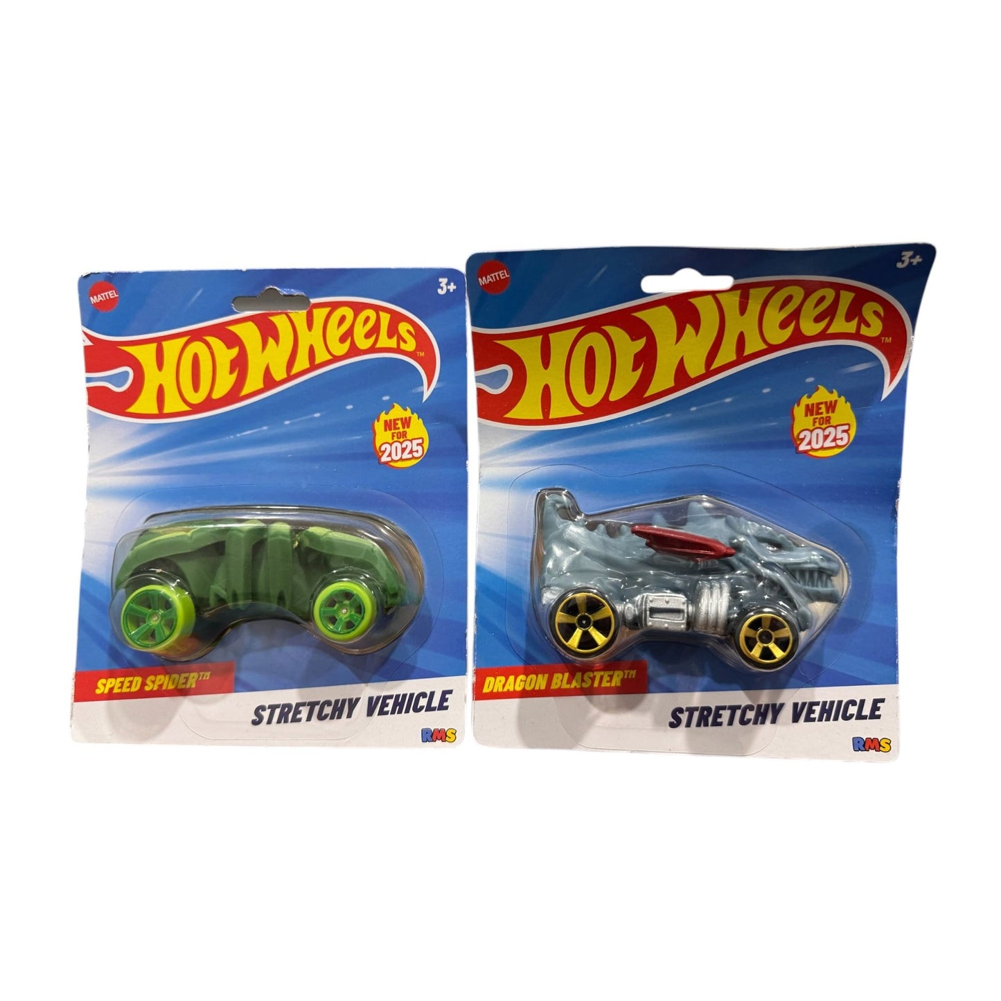 Hot Wheels Dragon Blaster & Speed Spider Stretchy Vehicles New For 2025 Ages 3+