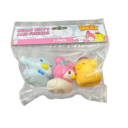 Hello Kitty & Friends Duckz Bath Toy 3-Pack My Melody, Cinnamoroll, & PomPomPurin