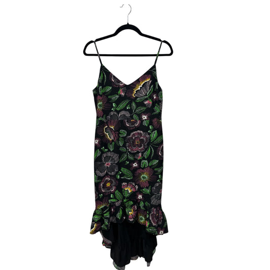 Sam Edelman Black Floral Hi-Lo Midi Dress Size 8 With Tags