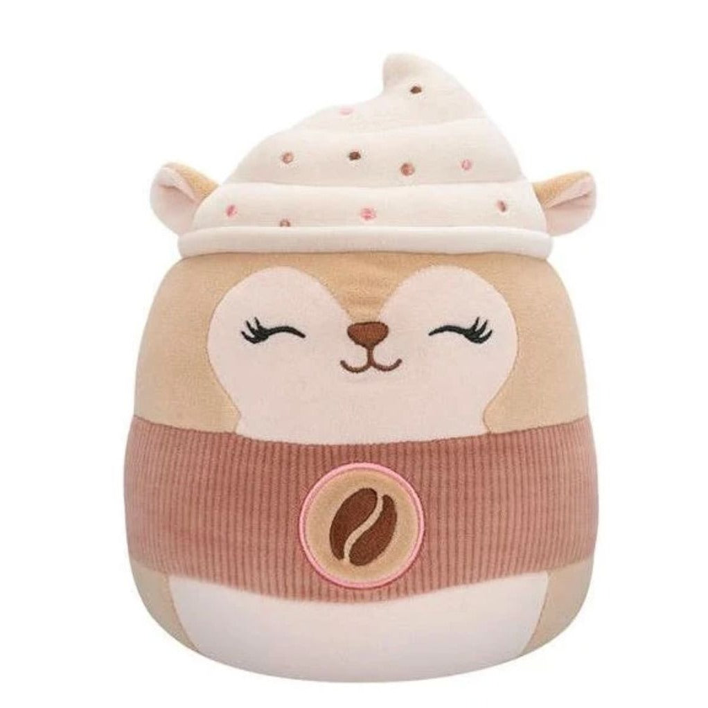 Squishmallows Reza The Squirrel Plush Coffee-Themed 8 Inch Collectible Toy