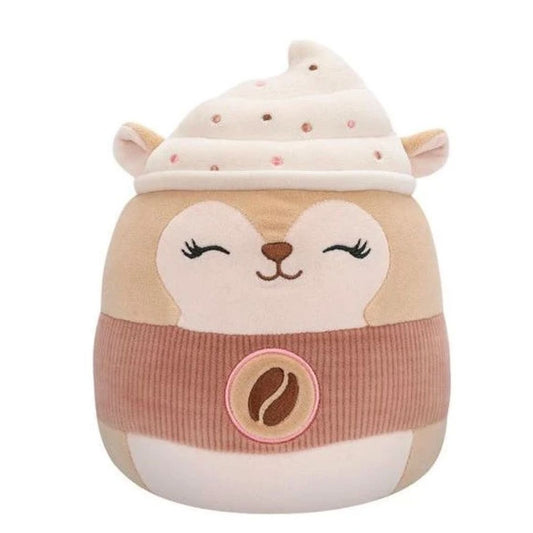 Squishmallows Reza The Squirrel Plush Coffee-Themed 8 Inch Collectible Toy