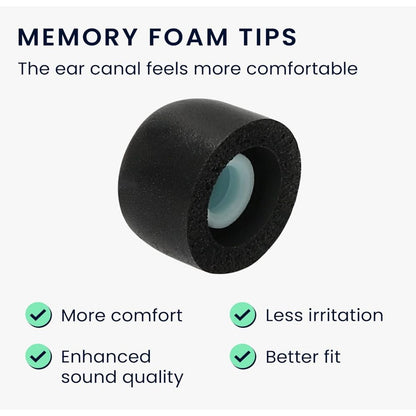 KWmobile Memory Foam Eartips For Sony WF-1000XM4 S/M/L Black - 6 Pieces