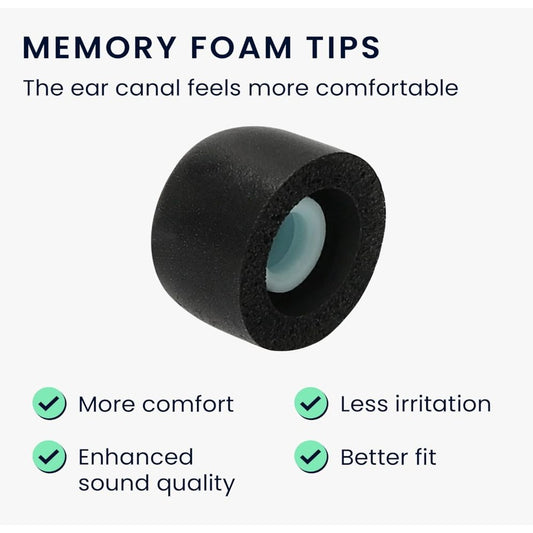 KWmobile Memory Foam Eartips For Sony WF-1000XM4 S/M/L Black - 6 Pieces