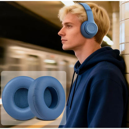 HiFan Replacement Ear Pads For Solo4 Headphones - Protein Leather Soft & Durable 2-Pack Blue