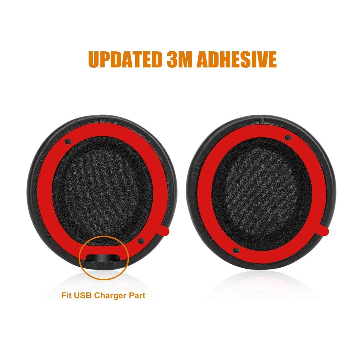 HiFan Replacement Ear Pads For Solo4 Headphones - Protein Leather Soft & Durable 2-Pack Blue