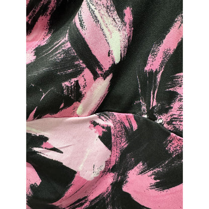 The Fashion Poet One-Shoulder Pink & Black Abstract Print Bodycon Dress XL