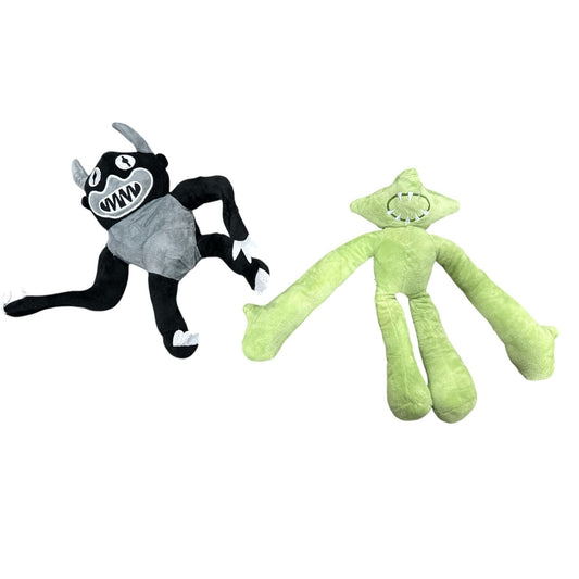 Monster & Alien Plush Toy Set - Black & Green Soft Stuffed Animals For Kids Play Or Collectible Gift