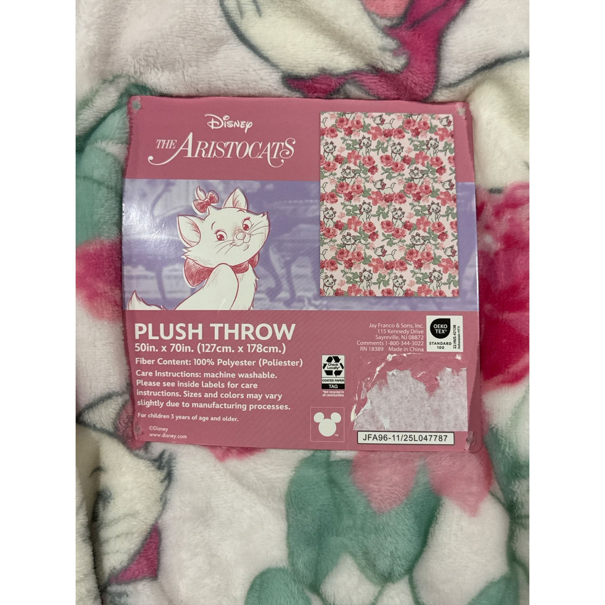 Disney Aristocats Marie Plush Throw Sheet Set Tote Bag & Accessories Bundle