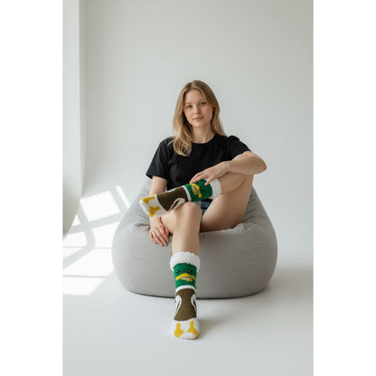 Sherpa-Lined Duck Design Cozy Socks Non-Slip One Size Fits Most Soft & Warm Winter Wear