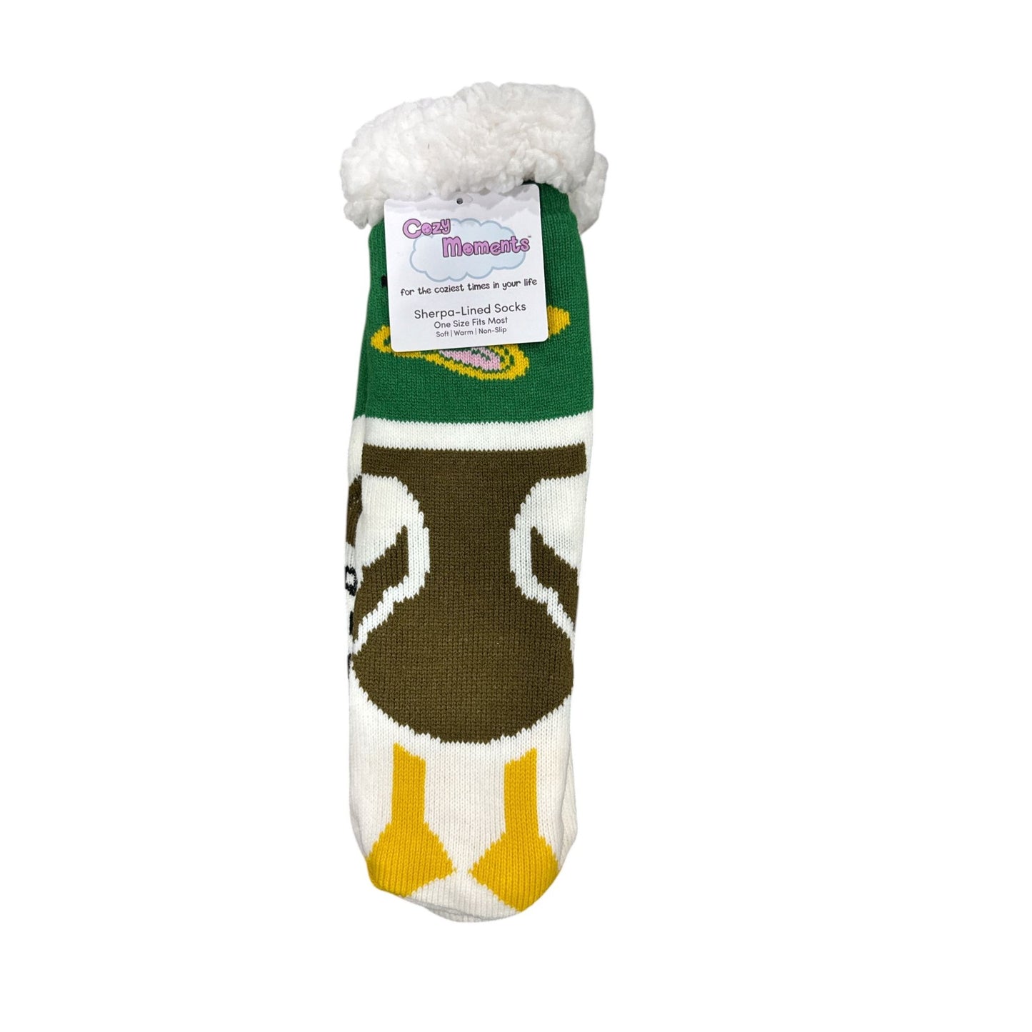 Sherpa-Lined Duck Design Cozy Socks Non-Slip One Size Fits Most Soft & Warm Winter Wear
