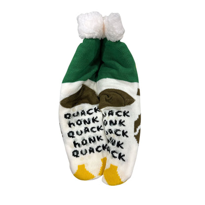 Sherpa-Lined Duck Design Cozy Socks Non-Slip One Size Fits Most Soft & Warm Winter Wear