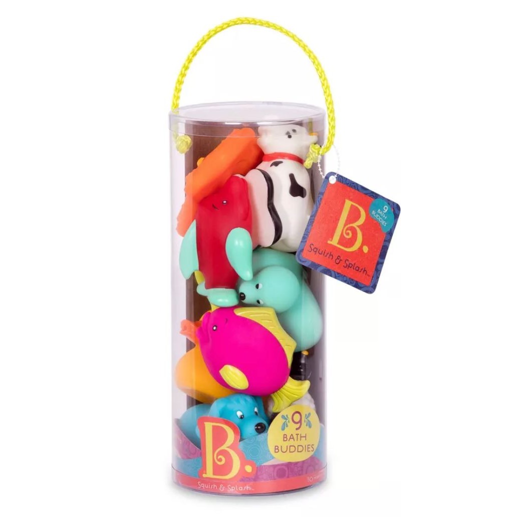B. Toys Squish & Splash Bath Buddies & CoComelon Karaoke Microphone Bundle 9 Bath Toys & Musical Toy For Kids