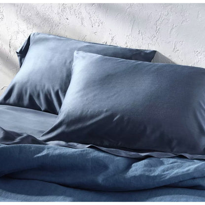 Casaluna Blissful Pillowcase Set Standard/Queen Rayon From Bamboo Dark Blue 400 Thread Count