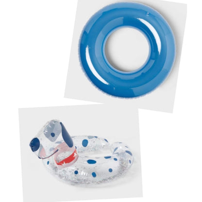 Sun Squad Inflatable Swim Tube & Split Ring Glitter Swim Tube Set For Ages 3-9+