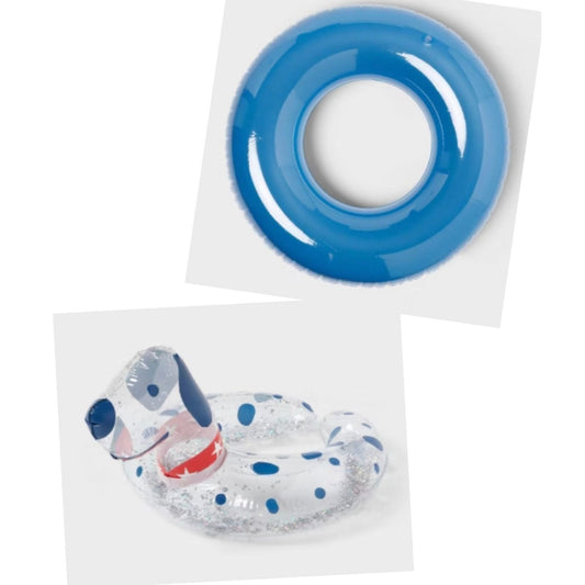 Sun Squad Inflatable Swim Tube & Split Ring Glitter Swim Tube Set For Ages 3-9+
