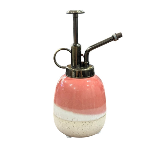 Set of 2 - Ceramic Ombre Plant Mister With Metal Pump - Pink & White Gradient