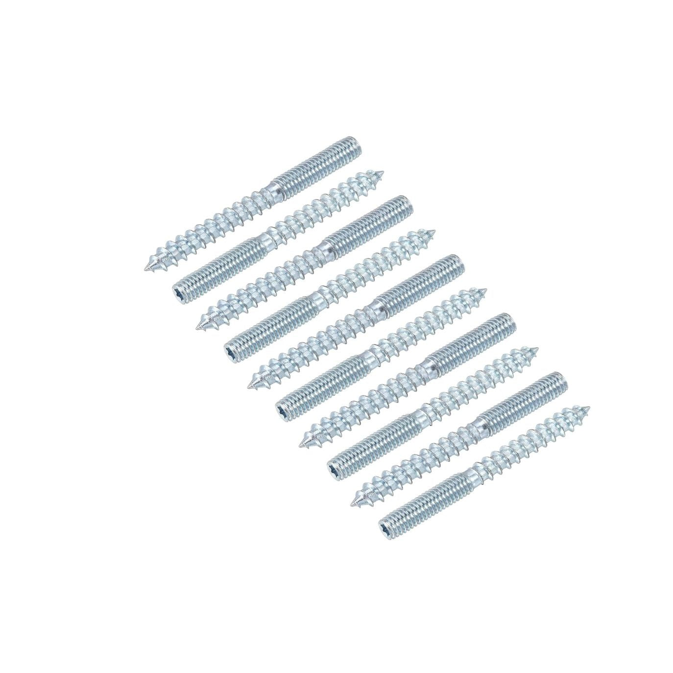 Double Ended Screws 40 Pcs Zinc Plated M6 Threaded Wood To Wood Connector 60mm Length