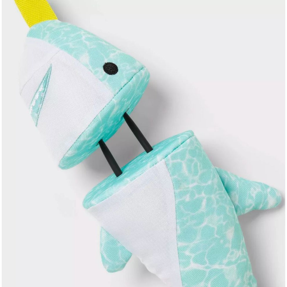Sun Squad Shark Dog Toy For Gentle Play Floats Made For Cuddlers Teal & White