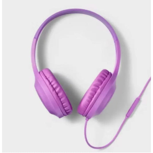 Heyday Wired Headphones Purple With 3.5mm Aux Cable Microphone & Comfort Fit Design